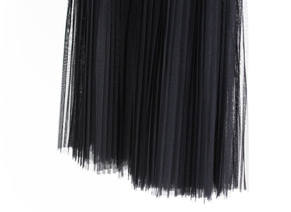 mesh maxi skirt Two Piece Spring Elegant Long Mesh Pleated for Women
