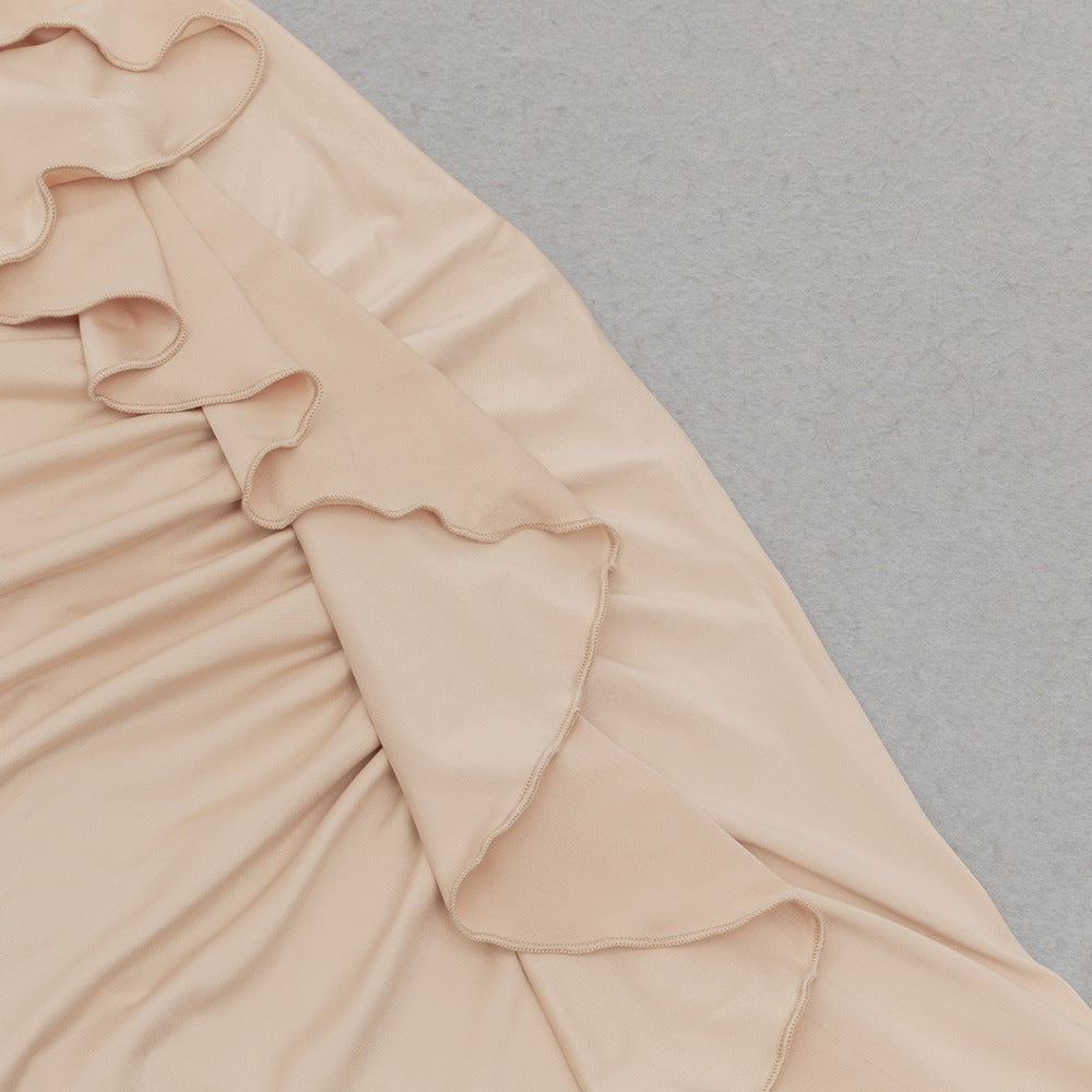 pleated ruffled Dress Summer Round Neck Sleeveless Pleated dress