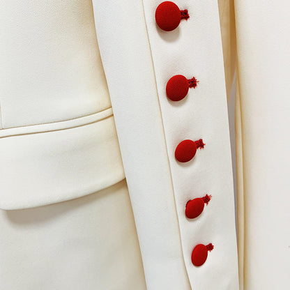 Star Slim Fitting Cool Cut Red Button Blazer Trousers
