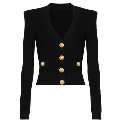 Spring Autumn Women Sweater Cardigan Classic High Quality Jacket Knitwear