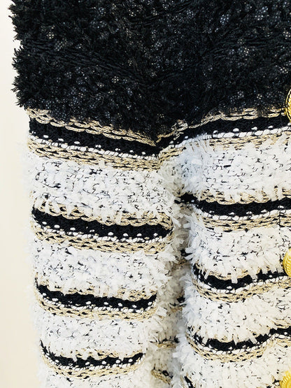 winter knitted coat Autumn Winter  Lion Button Striped Color Cardigan