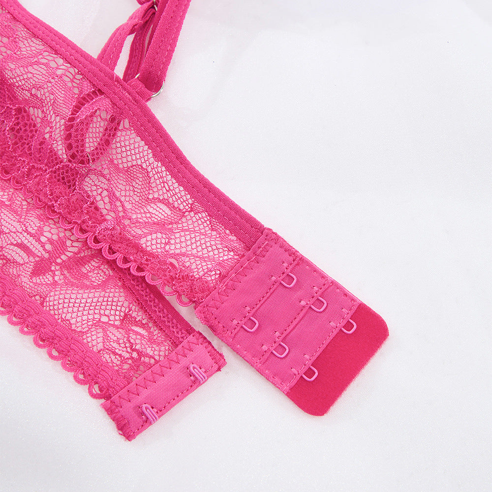 Lace Underwear Two Piece Set Embroidery Floral Sexy Suit Undefined