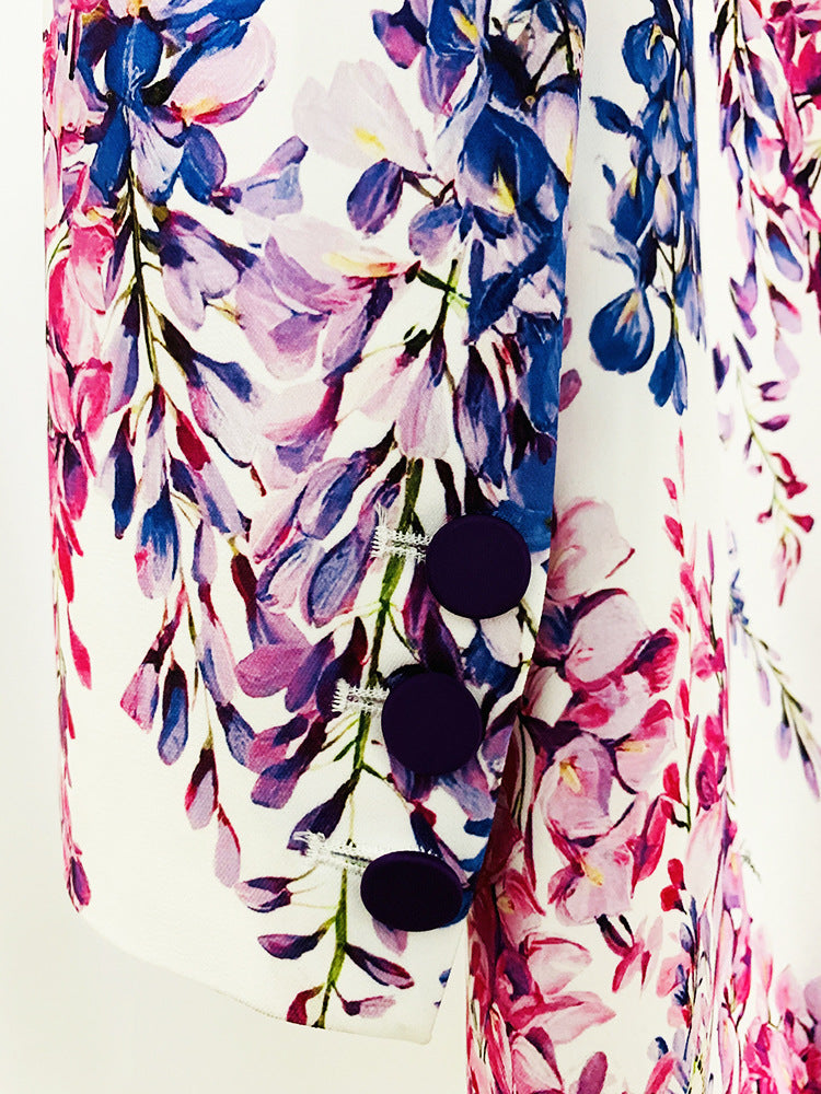 Suit Good Star Digital Printing Mid-Length Skinny Trousers Blazer wear