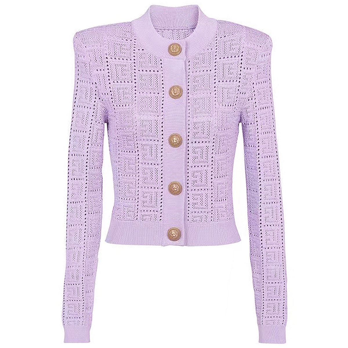  Long Sleeve Cardigan round Neck Cutout Sweater Top Cardigan Coat