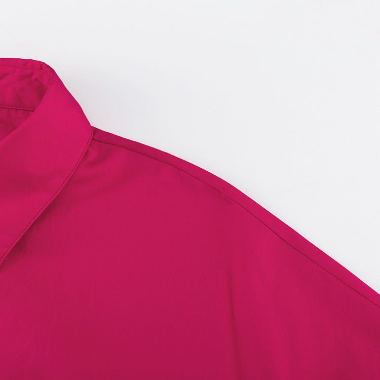 Spring Autumn Long Sleeve Office Cotton Solid Color Cardigan Soft Casual Shirt Women Mid-Length