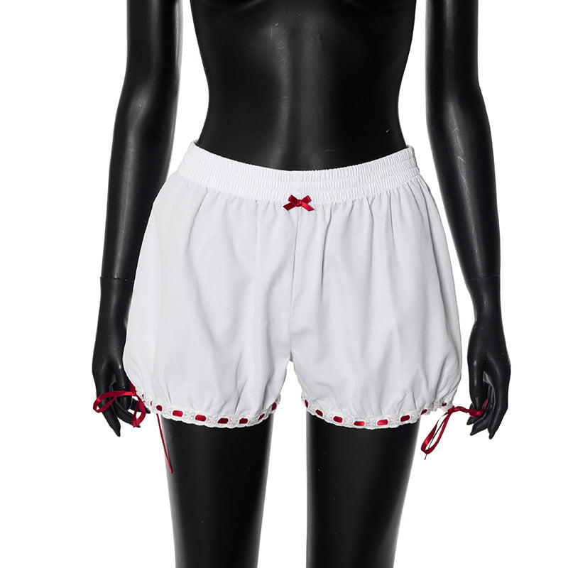  Low Waisted Shorts Women Clothing Summer Cute Bow Low Waisted Shorts
