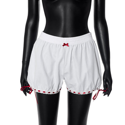  Low Waisted Shorts Women Clothing Summer Cute Bow Low Waisted Shorts