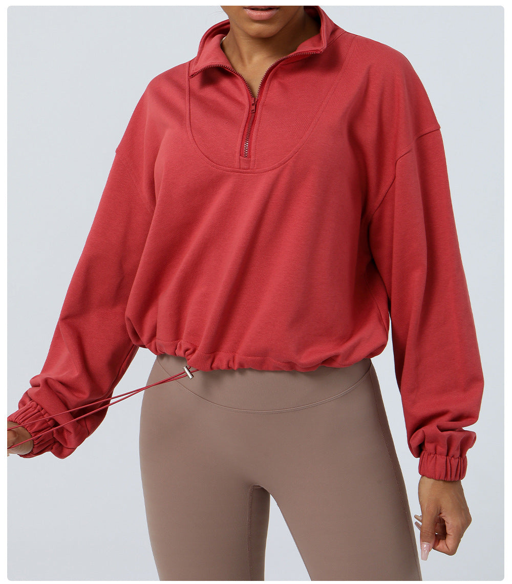 Loose Long Sleeve Top Outdoor Running Cycling Training Coat Sweatshirt