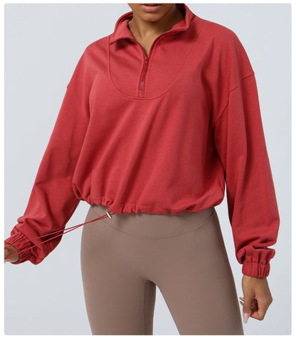 Loose Long Sleeve Top Outdoor Running Cycling Training Coat Sweatshirt