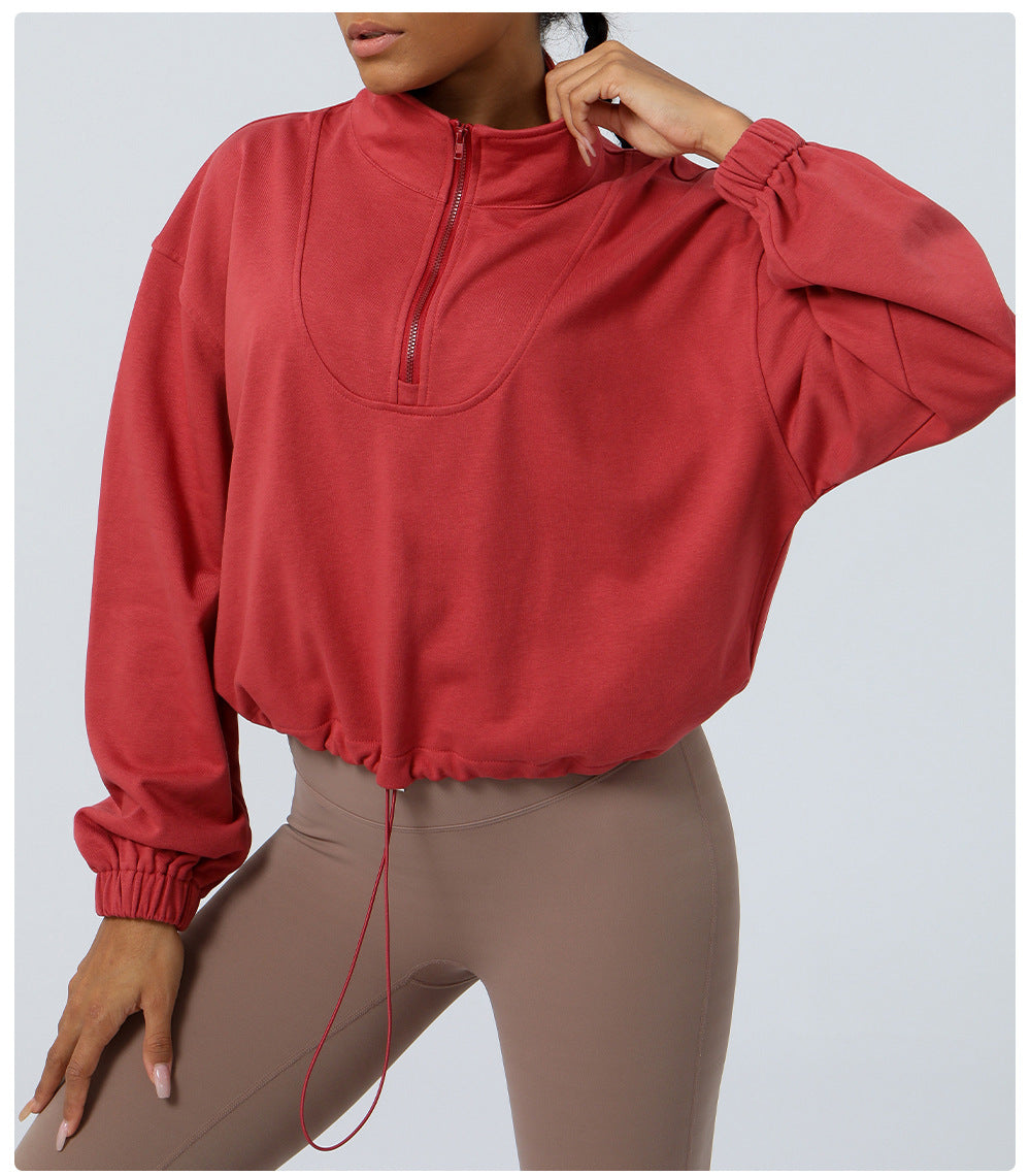 Loose Long Sleeve Top Outdoor Running Cycling Training Coat Sweatshirt