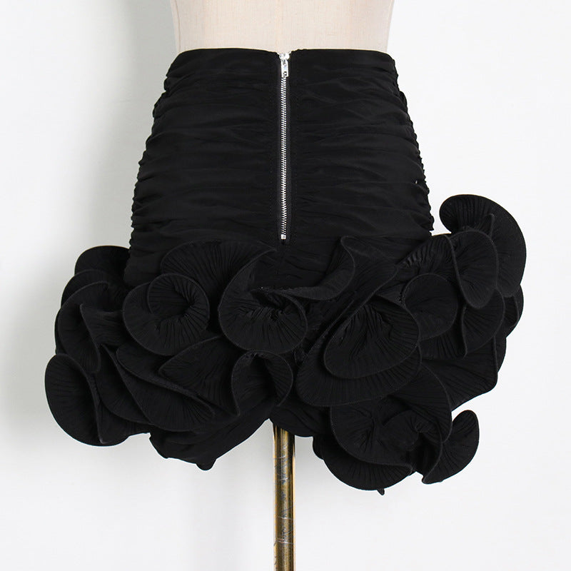 Skirt Design Pettiskirt Milky White Package Hip Stitching Skirt Women