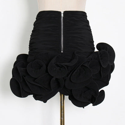 Skirt Design Pettiskirt Milky White Package Hip Stitching Skirt Women