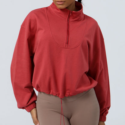 Loose Long Sleeve Top Outdoor Running Cycling Training Coat Sweatshirt