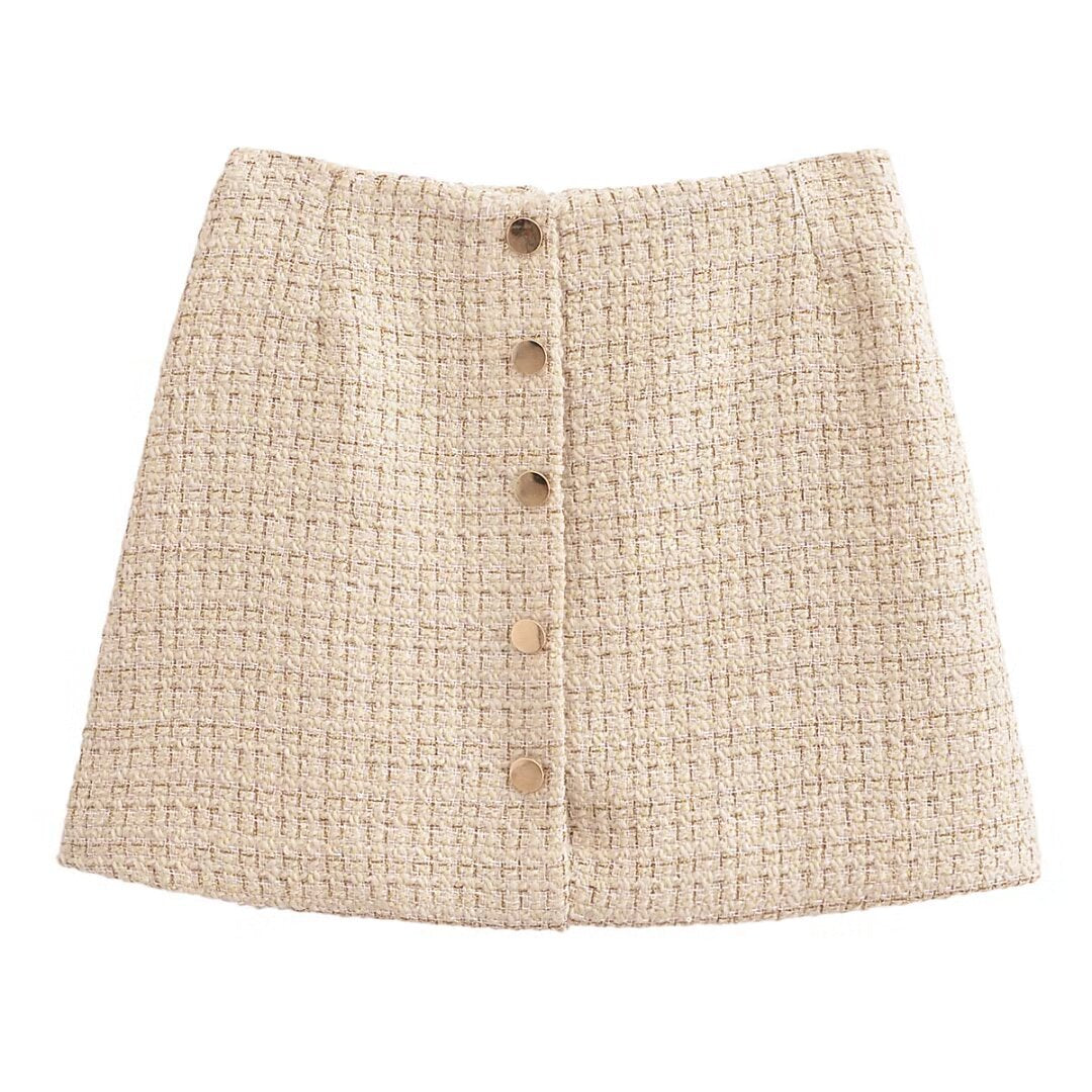 women's coats with extra long sleeves Autumn Coat and High Waist Skirt