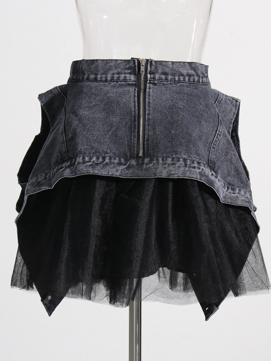 Denim Jacket Suit Personalized Sexy Two Piece Set Casual Suit