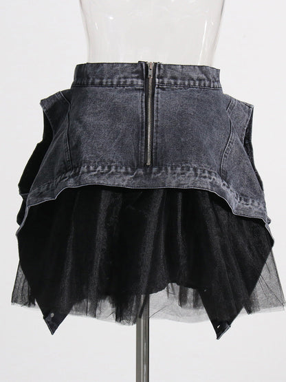Denim Jacket Suit Personalized Sexy Two Piece Set Casual Suit