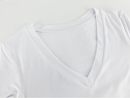  V-neck Bodysuit Autumn Winter Bottoming Shirt Tight Sexy Women