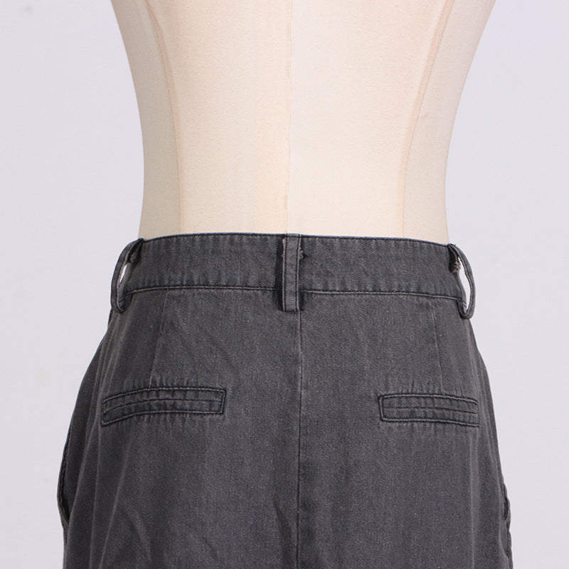 skirt high waist Ruffles Distressed Design Pleated Skirt for Women