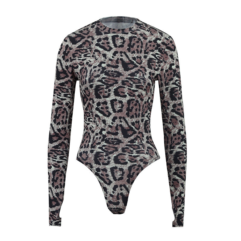Sexy Vest Autumn Popular Leopard Print Sexy Vest Jumpsuit