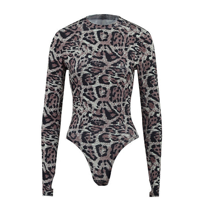 Sexy Vest Autumn Popular Leopard Print Sexy Vest Jumpsuit