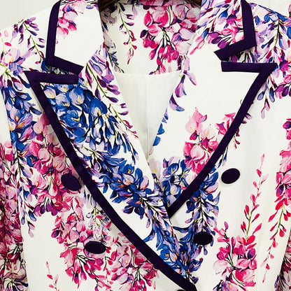 Suit Good Star Digital Printing Mid-Length Skinny Trousers Blazer wear