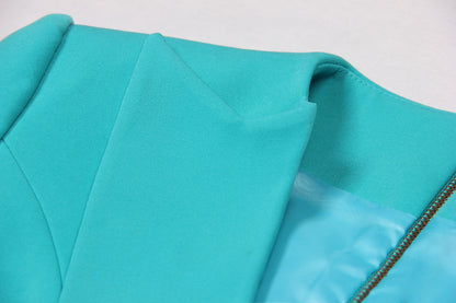 Spring Autumn High Solid Color Long Sleeve Slim Fit Office Ladies Business Dress Women