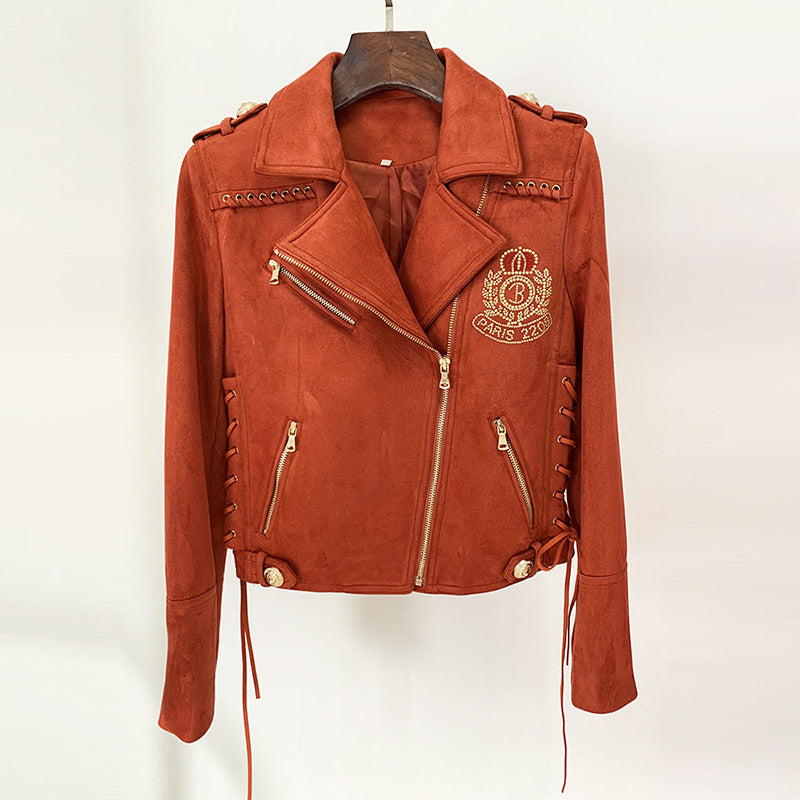 Suit Good Autumn Winter Rhinestone Logo Heavy Industry Tie Rope Waist