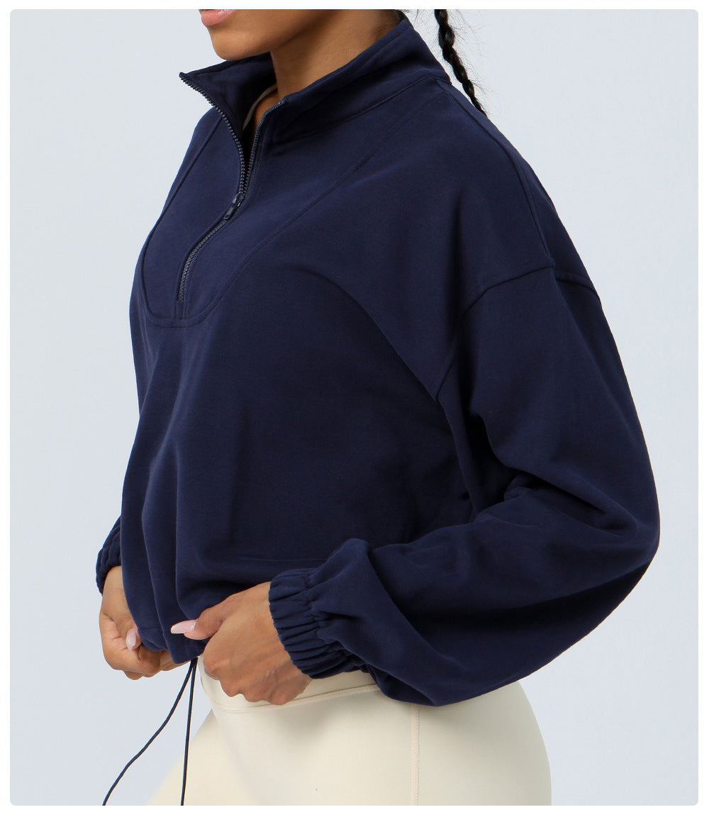 Loose Long Sleeve Top Outdoor Running Cycling Training Coat Sweatshirt