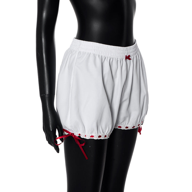  Low Waisted Shorts Women Clothing Summer Cute Bow Low Waisted Shorts