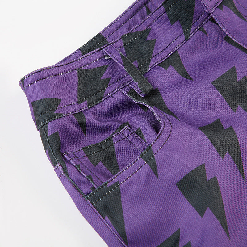   Match Pants for Women Street Cool Drag Low Waist Sexy Printed 