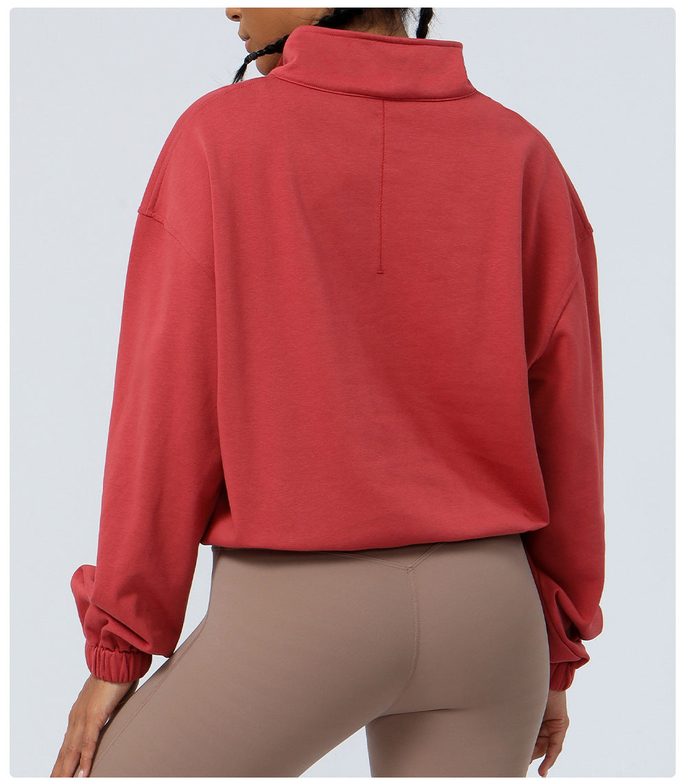 Loose Long Sleeve Top Outdoor Running Cycling Training Coat Sweatshirt