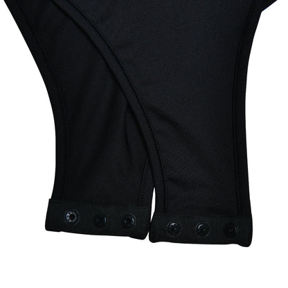 Off Shoulder Arrival Sexy V neck Stitching Long Sleeve Solid Color Top