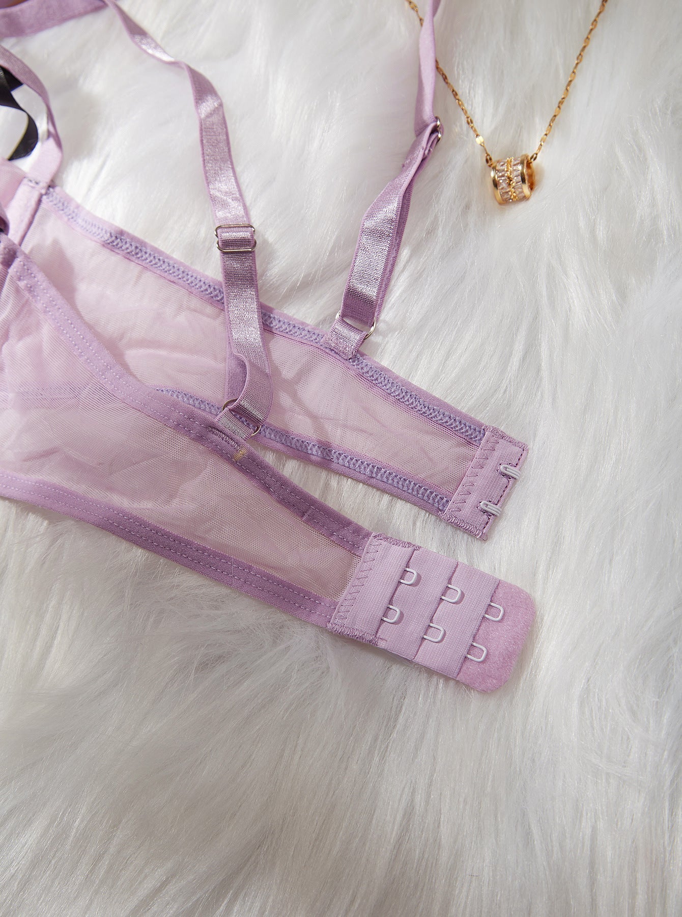Butterfly Embroidery Transparent Mesh Girls Temptation Sexy Lingeries.