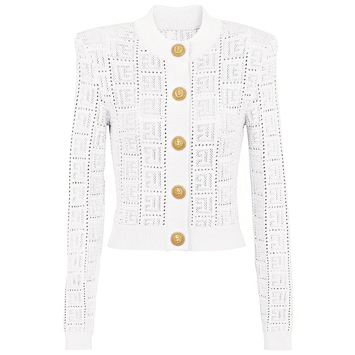  Long Sleeve Cardigan round Neck Cutout Sweater Top Cardigan Coat