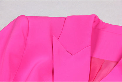 High Ostrich Feather Long Sleeve Slim Fit Office Women Business Skirt Sets