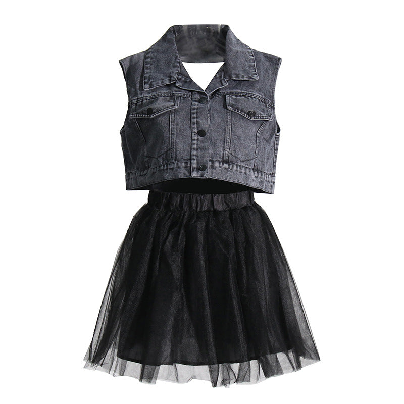 Denim Jacket Suit Personalized Sexy Two Piece Set Casual Suit