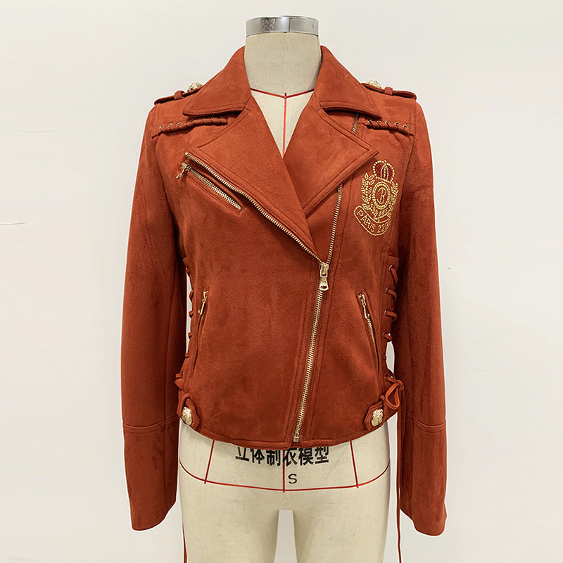 Suit Good Autumn Winter Rhinestone Logo Heavy Industry Tie Rope Waist