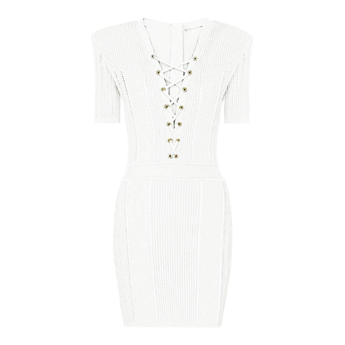 V Neck Summer Online Celebrity Lady Drawstring Cinched Slimming Short.