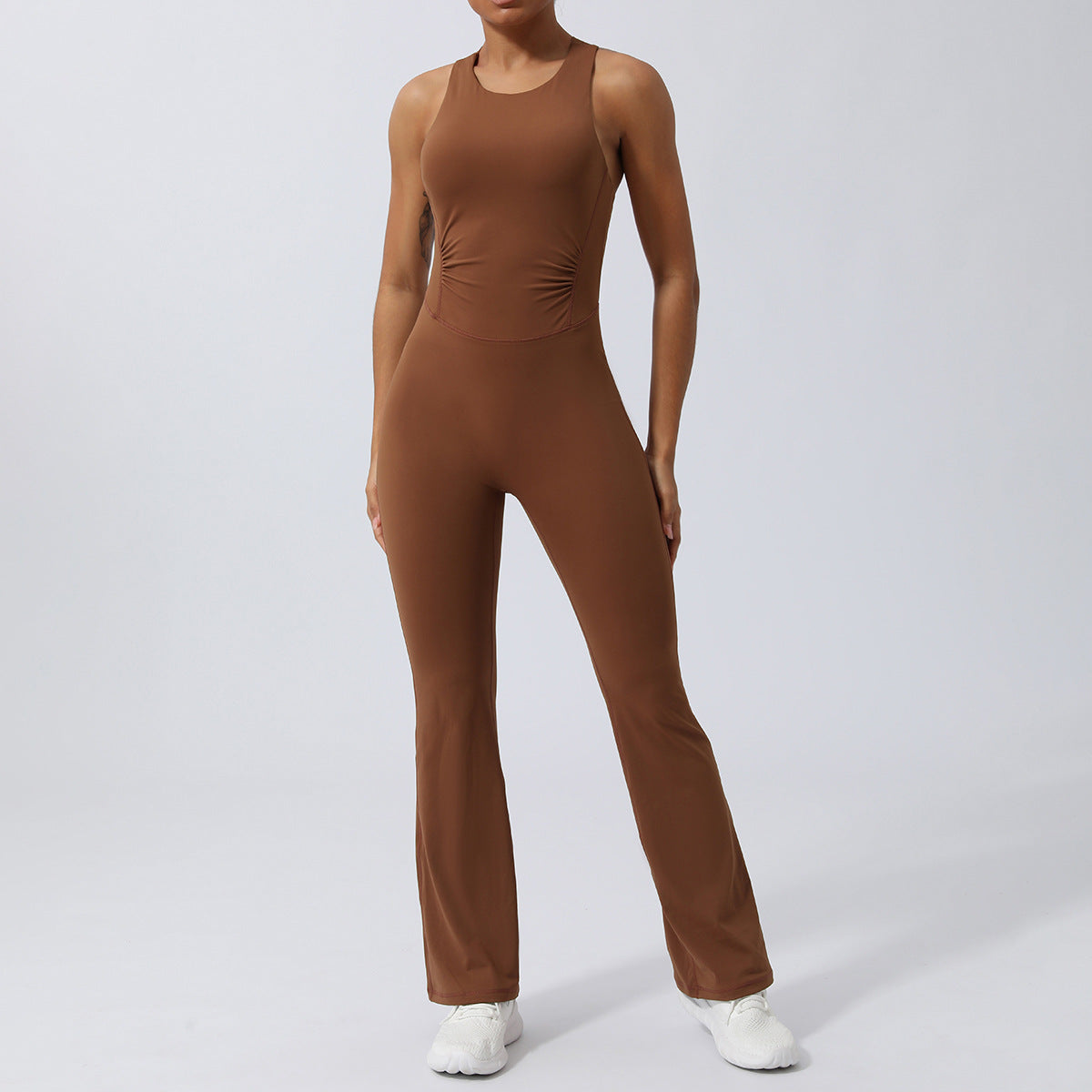 Skinny Yoga Sports Workout Clothes Belly Shaping Micro Yoga Jumpsuit. 