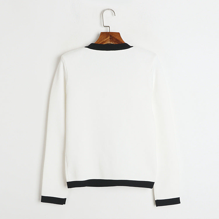 Mid Length Skirt  Set Autumn Winter Light Luxury Round Neck Cardigan 