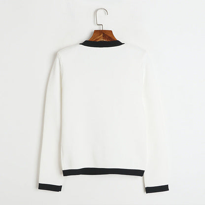 Mid Length Skirt  Set Autumn Winter Light Luxury Round Neck Cardigan 