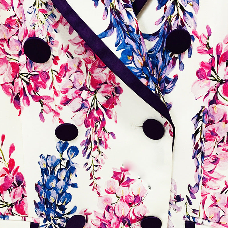 Suit Good Star Digital Printing Mid-Length Skinny Trousers Blazer wear