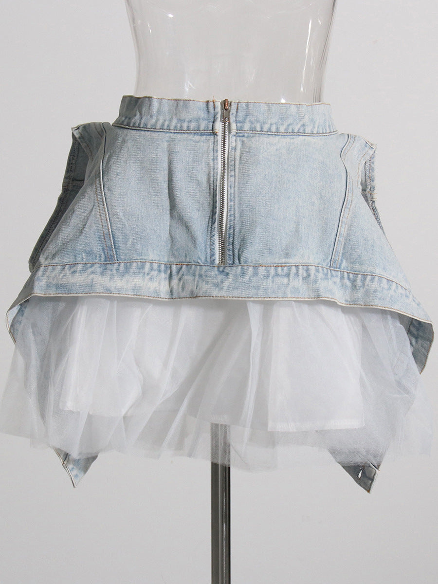 Denim Jacket Suit Personalized Sexy Two Piece Set Casual Suit