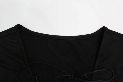 Autumn Winter Sexy Long Sleeve Solid Color Lace Hollow Slim Jumpsuit