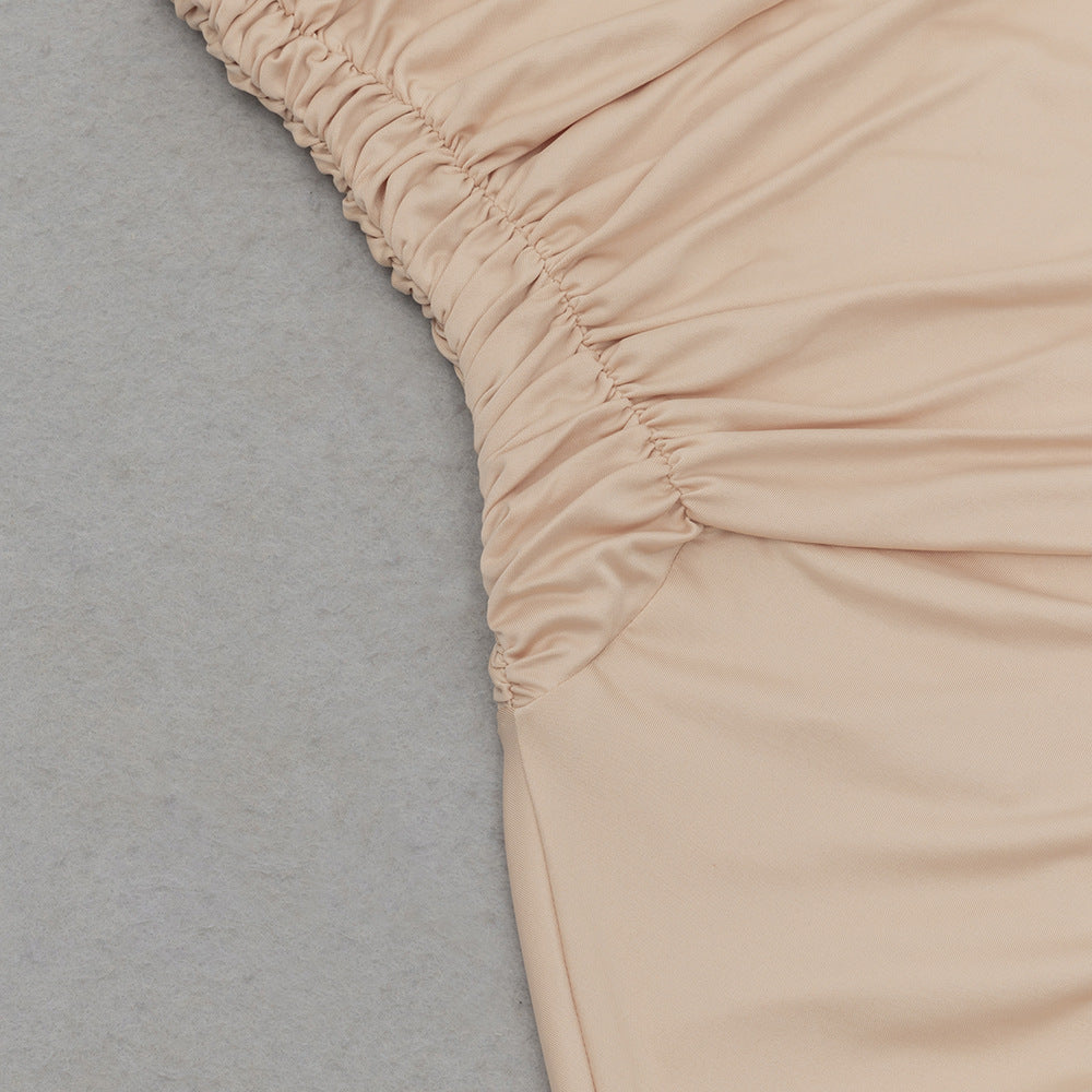 pleated ruffled Dress Summer Round Neck Sleeveless Pleated dress