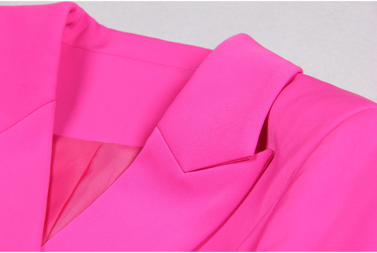 High Ostrich Feather Long Sleeve Slim Fit Office Women Business Skirt Sets