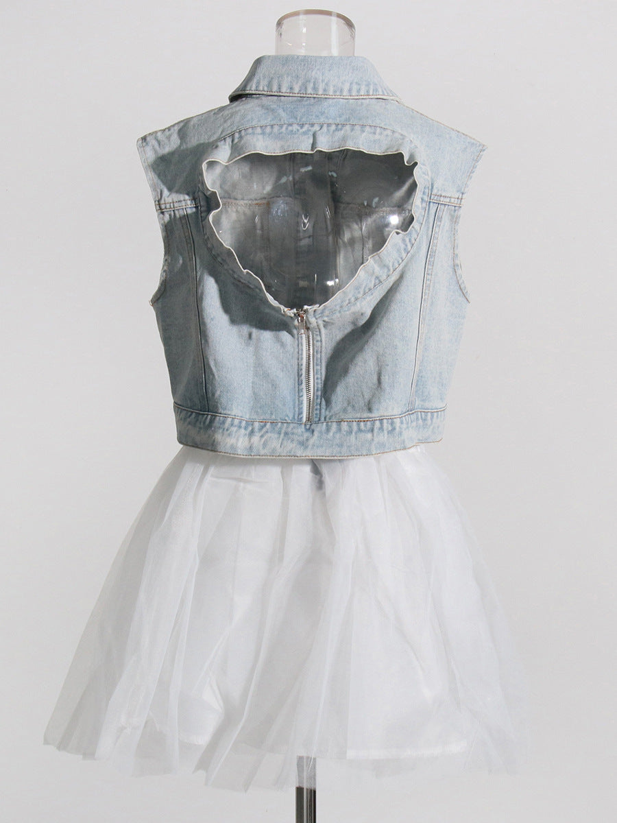 Denim Jacket Suit Personalized Sexy Two Piece Set Casual Suit