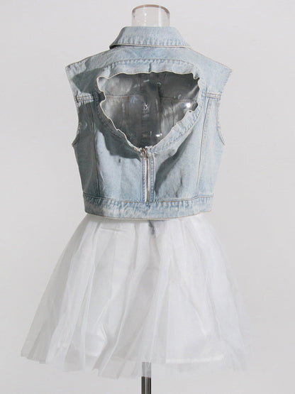 Denim Jacket Suit Personalized Sexy Two Piece Set Casual Suit