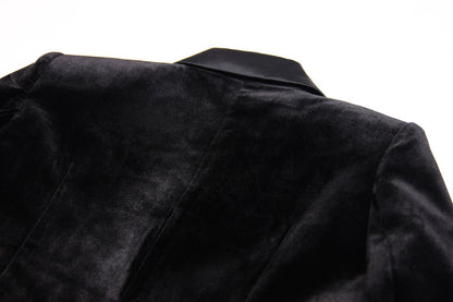 Blazer Jacket Velvet Women Ostrich Feather Jacket Blazer